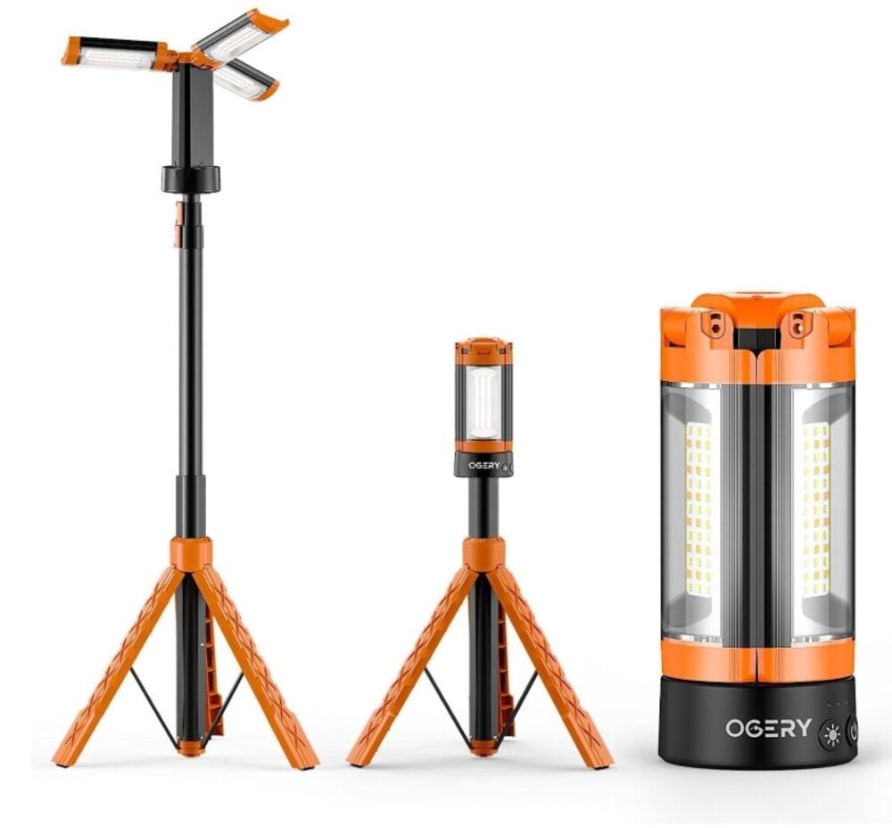 10000mAh Rechargeable Camping Work Light Tripod 2200LM Open Box